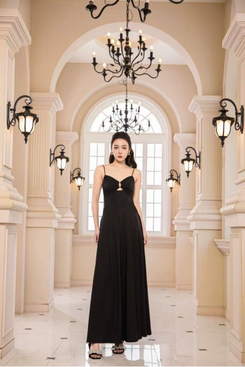 Midnight Elegance Cutout Gown